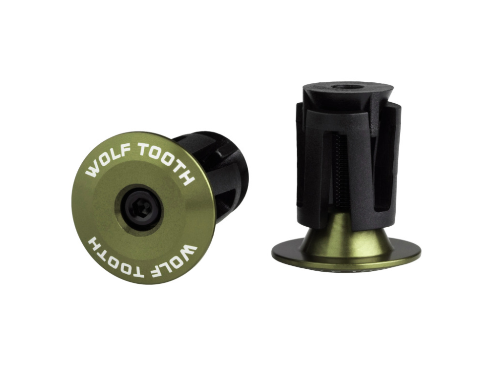 Wolf Tooth Alloy Bar End Plug olive