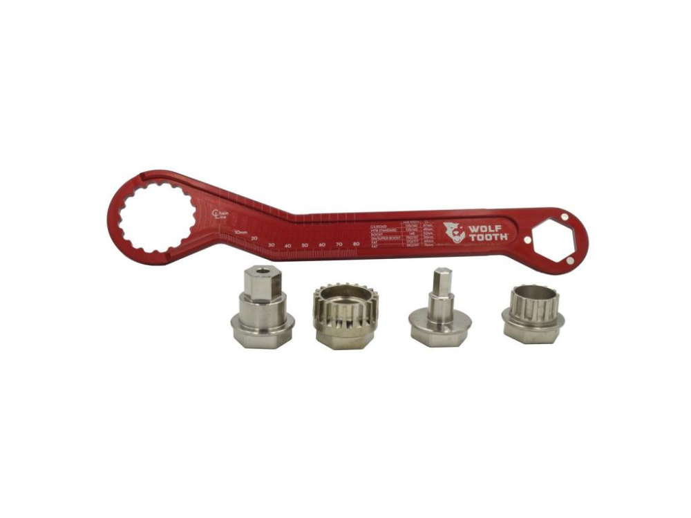 Wolf Tooth Schraubenschlüssel Tretlager Kit, inkl. Inserts, Kassetten Lockring, ISIS, 8mm Hex Insert, 16mm Hex Insert