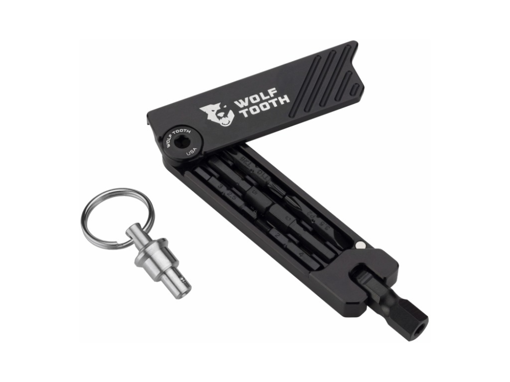 Wolf Tooth 6-Bit Hex Wrench Multi-Tool with Keyring schwarz-rot