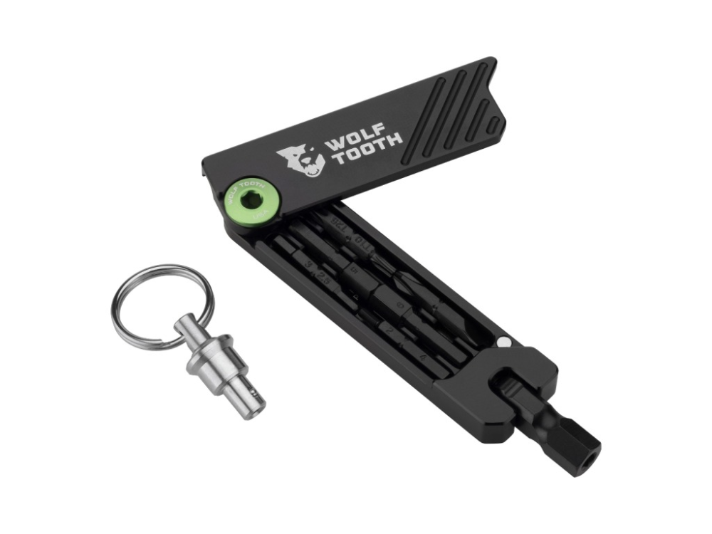 Wolf Tooth 6-Bit Hex Wrench Multi-Tool with Keyring schwarz-grün