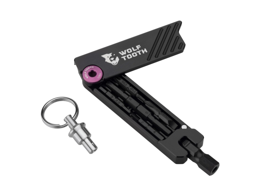 Wolf Tooth 6-Bit Hex Wrench Multi-Tool with Keyring schwarz-violett