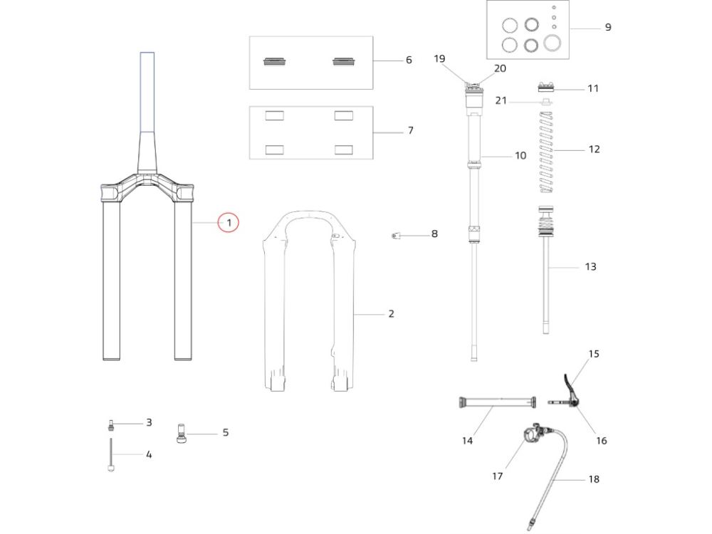 Formula Steerer, Crown, and Stanchion Kit (Black) Selva 29" Offset 43 / R43