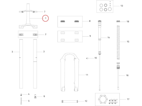 Formula Steerer and Crown Kit 1-1/8" (Black)
