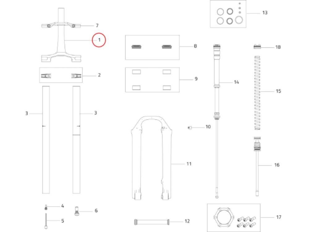 Steerer and Crown Kit 1.5" (Black)
