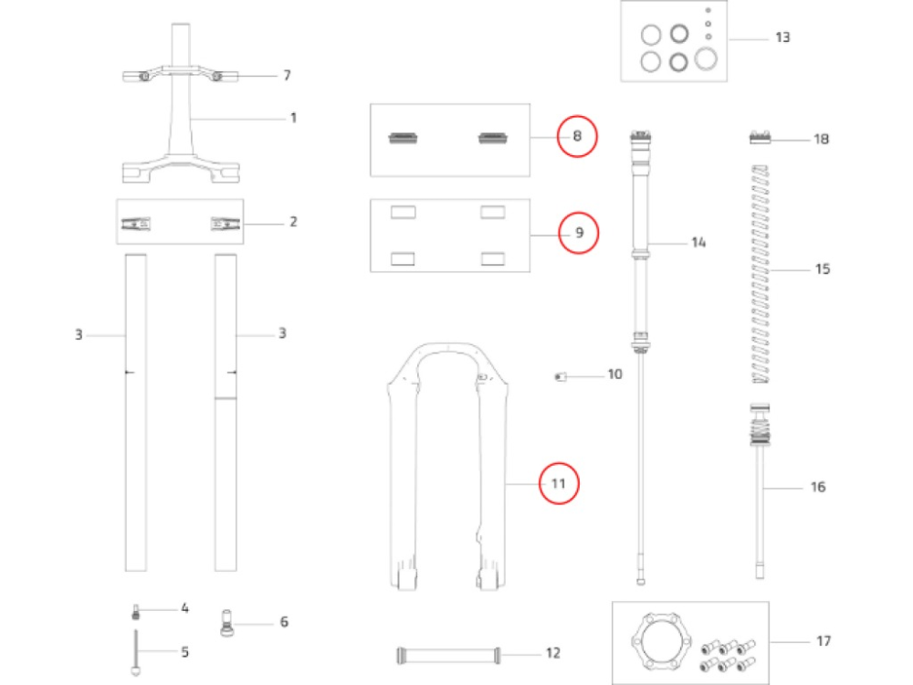 Lower Legs Kit QR20 Nero 29"