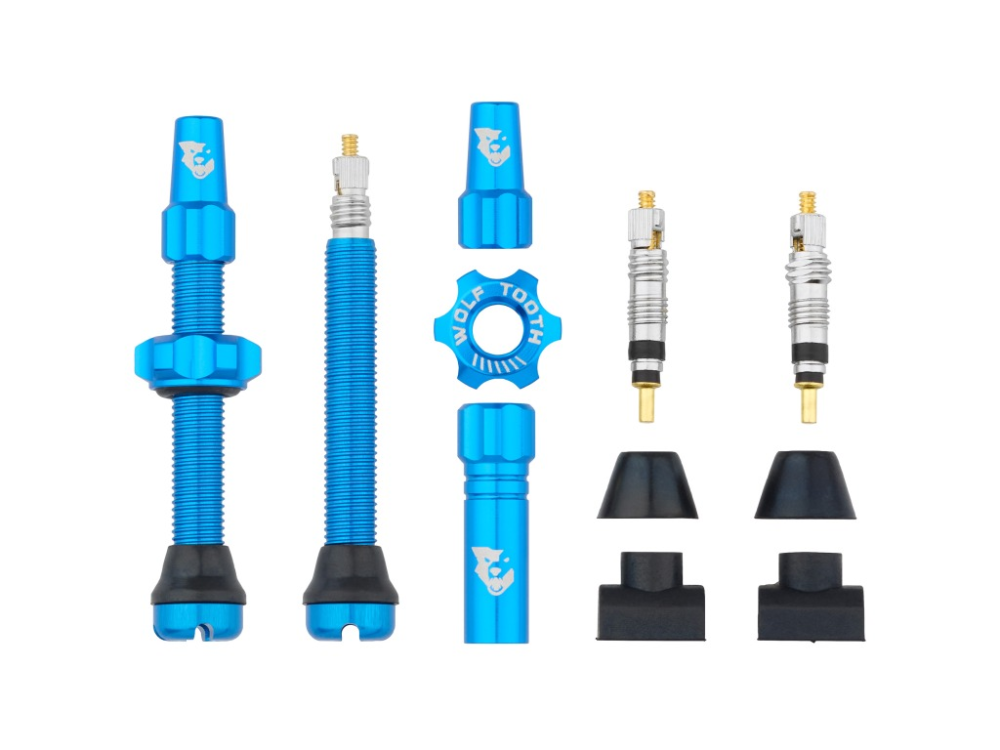 Wolf Tooth Tubless Alu Ventil 40mm Kit blau