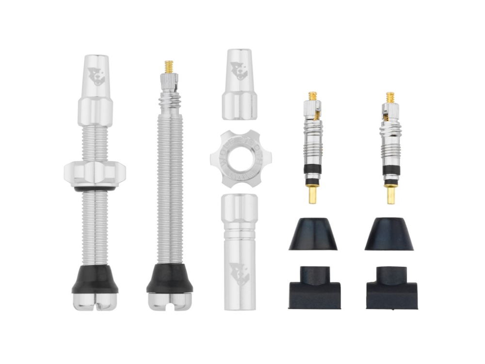 Wolf Tooth Tubless Alu Ventil 40mm Kit silver raw