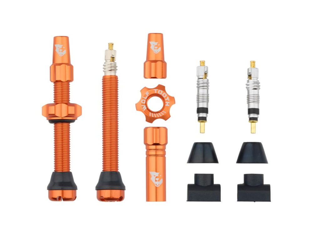 Wolf Tooth Tubless Alu Ventil 40mm Kit orange