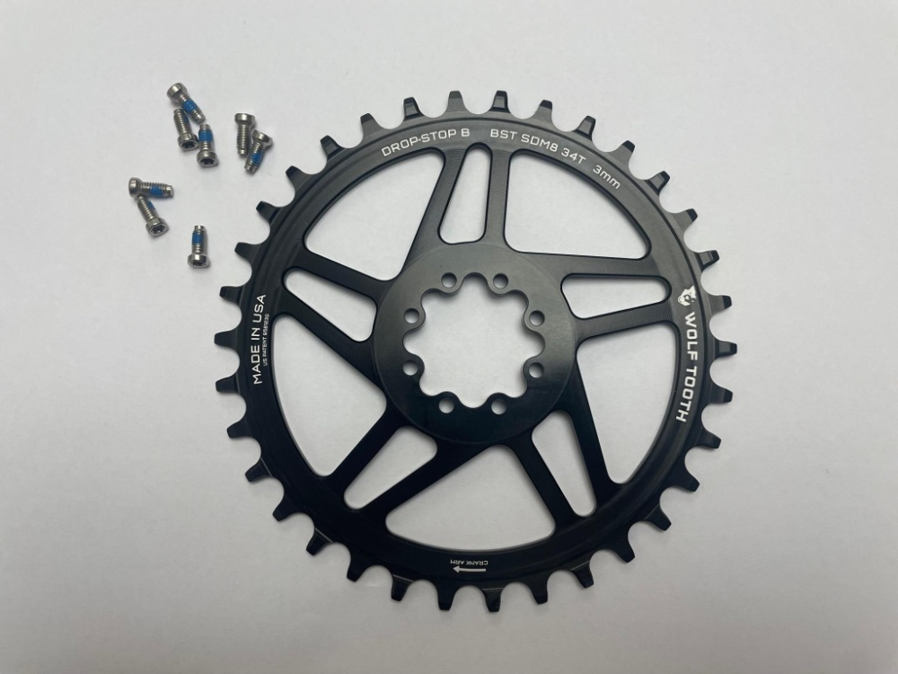 Wolf Tooth Direct Mount Kettenblatt SRAM MTB 8 Bolt Drop-Stop B 34 Zähne
